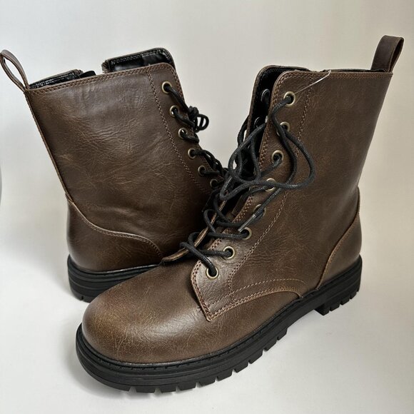 Sonoma So Reindeer Women Boots Combat Zipper Closure Brown Size 9.5 Med NWOB - Picture 2 of 9